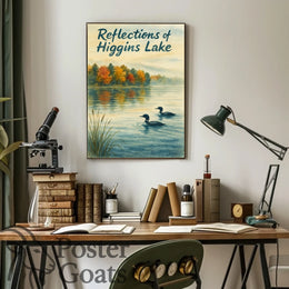 Higgins Lake Autumn Serenity - Artistic Poster