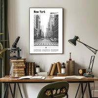 New York City Poster Vintage Cityscape Skyline Wall Art