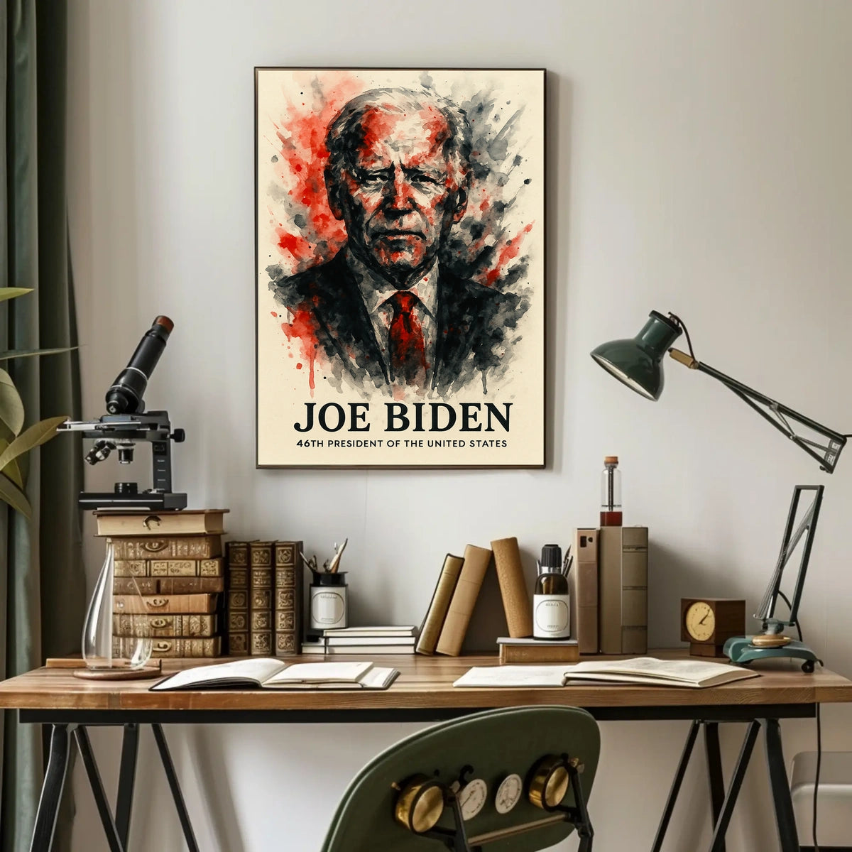 President Joe Biden Watercolor Art Poster - Historical or Presidential Poster