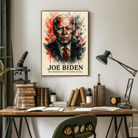 President Joe Biden Watercolor Art Poster - Historical or Presidential Poster