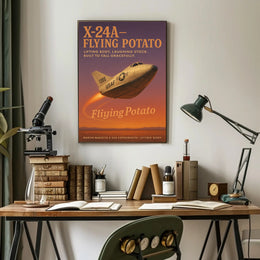 Flying Potato Experimental Aviation Humor Futuristic Sci-Fi Poster