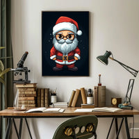 Santa Claus Cartoon Christmas Poster: Festive Holiday Art