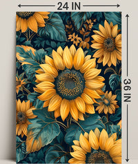 Vibrant Sunflower Botanical Art Print - Abstract or Artistic Poster