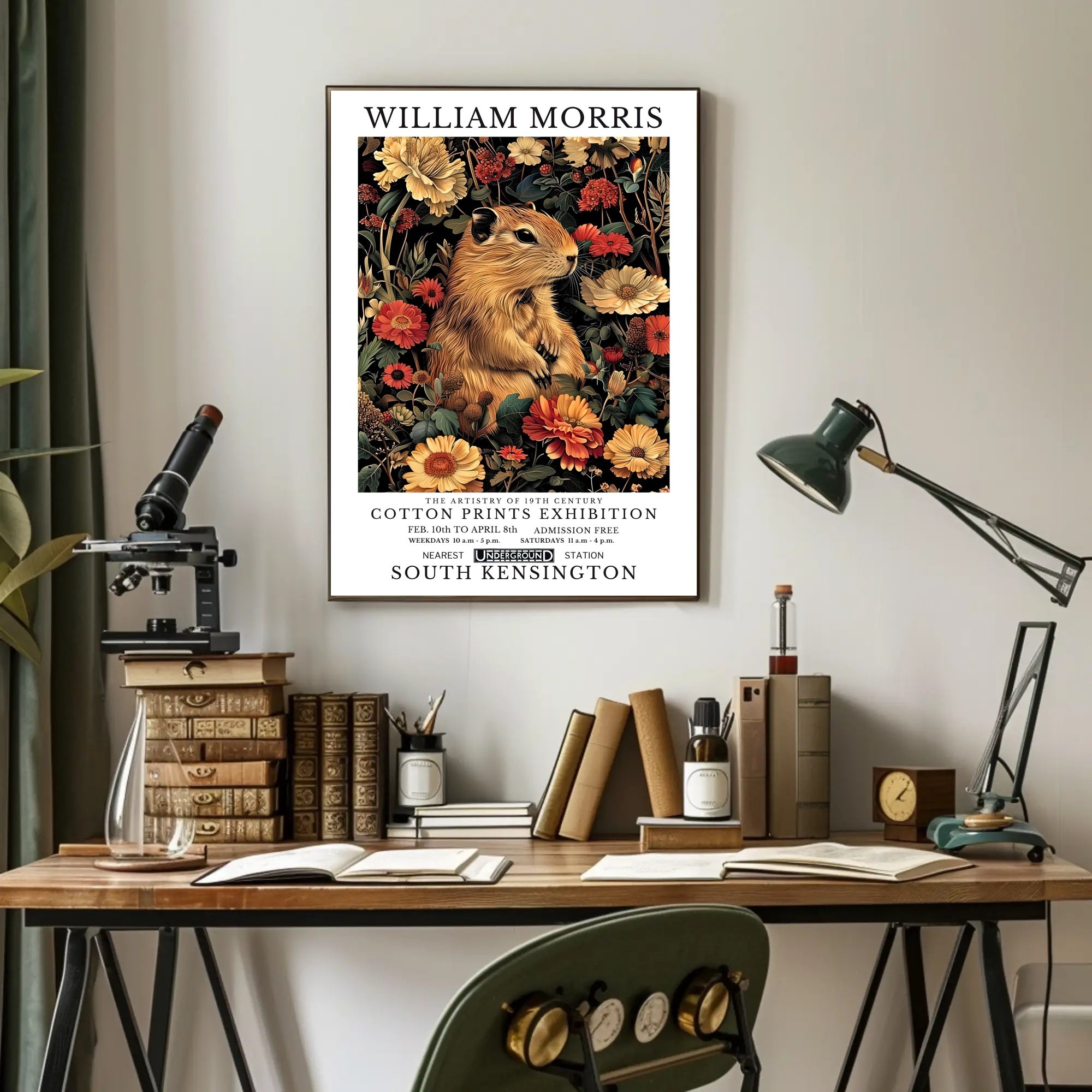 William Morris Cotton Prints Exhibition Artistic Poster