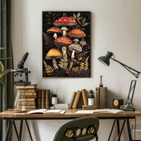 Enchanted Forest Fungi Art Print Wall Decor