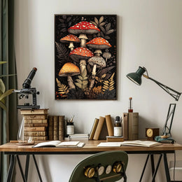 Enchanted Forest Fungi Art Print Wall Decor