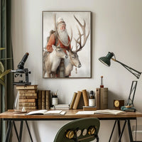 Winter Wanderer With Reindeer Poster