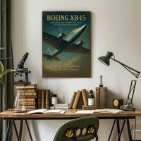 Boeing XB-15 Vintage Aviation Poster Art Print