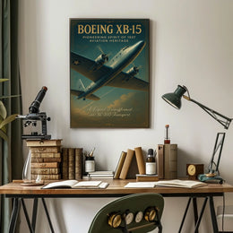 Boeing XB-15 Vintage Aviation Poster Art Print