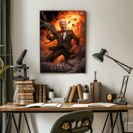 Bill Clinton Funny President Cartoon Poster