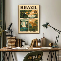 Brazil's Natural Wonders Vintage Travel Poster