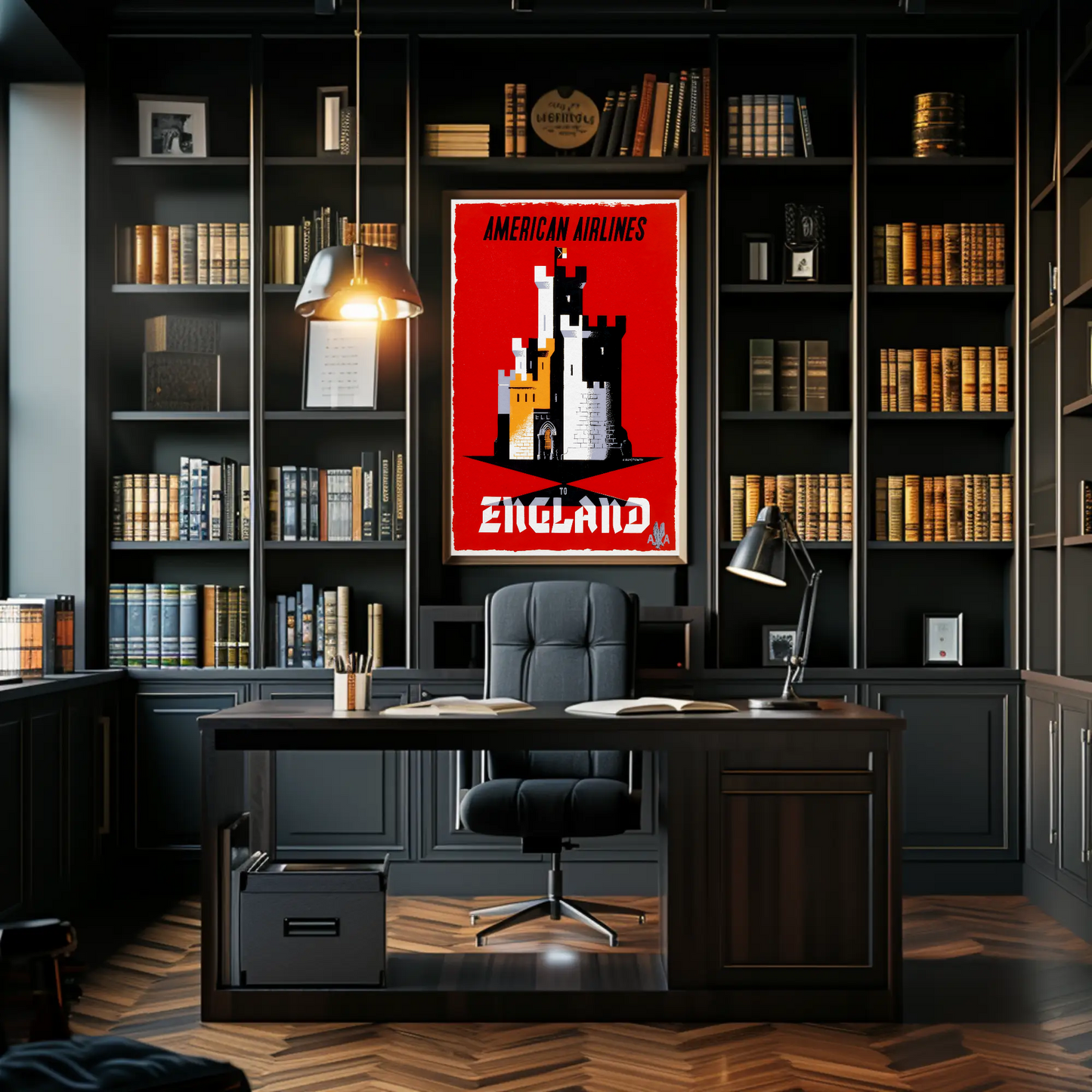 American Airlines England Travel Poster