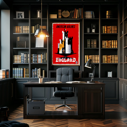 American Airlines England Travel Poster