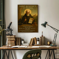 Saint Benedict Vintage Religious Art - Spirituality Poster