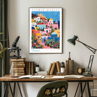 Santorini Flower Market 2024 Poster PosterGoat