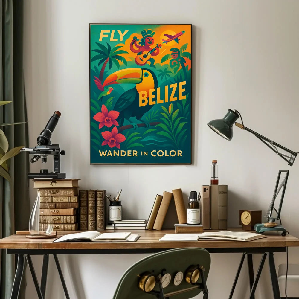 Vibrant Belize Travel Adventure Poster - Travel Poster PosterGoat