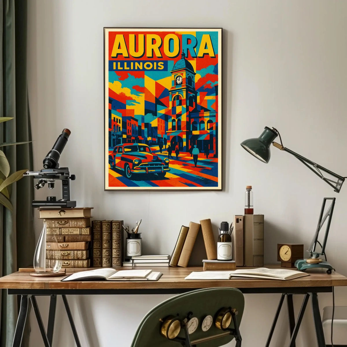 Aurora, Illinois Vibrant Cityscape Poster