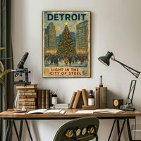 Detroit Light In The City Of Steel Poster