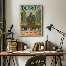 Detroit Light In The City Of Steel Poster