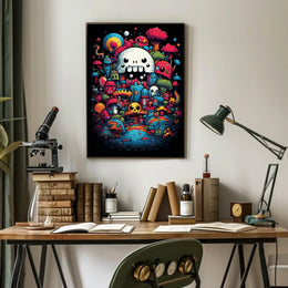 Whimsical Skullscape Poster