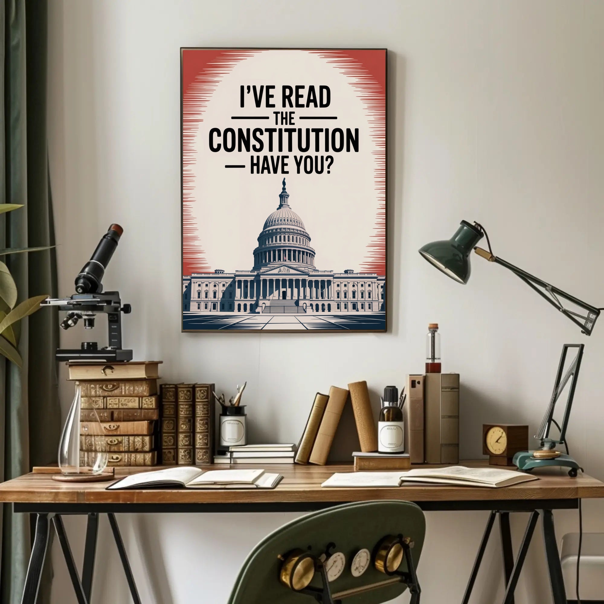United States Capitol Vintage-Inspired Political or Propaganda Poster