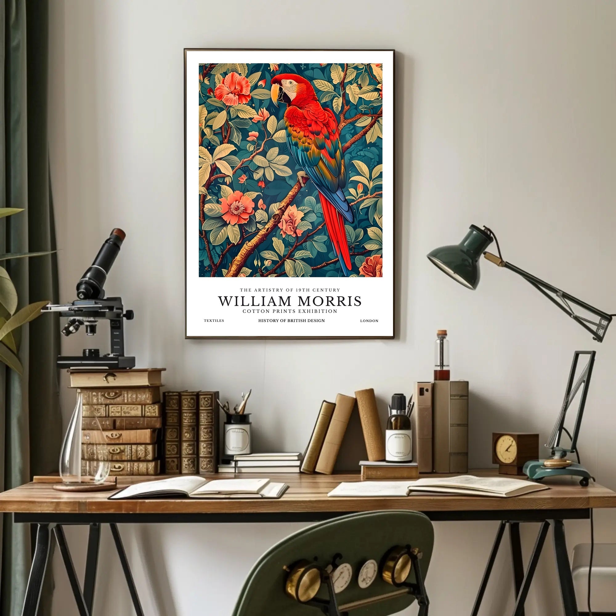 Vintage Parrot Print: Artistic Poster for Heritage Exhibition