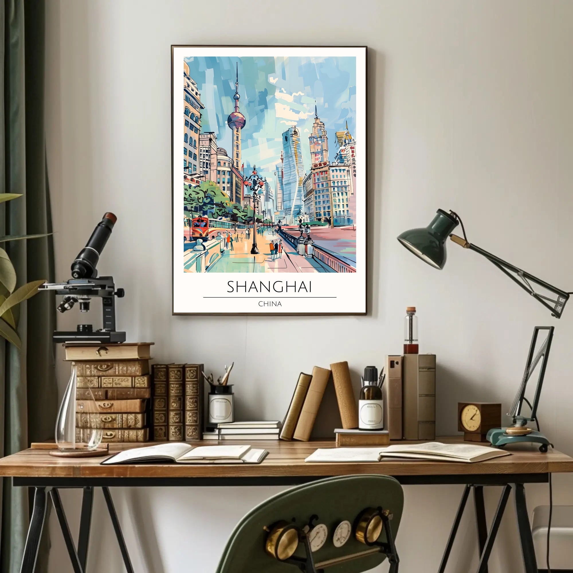 Shanghai Cityscape Poster PosterGoat