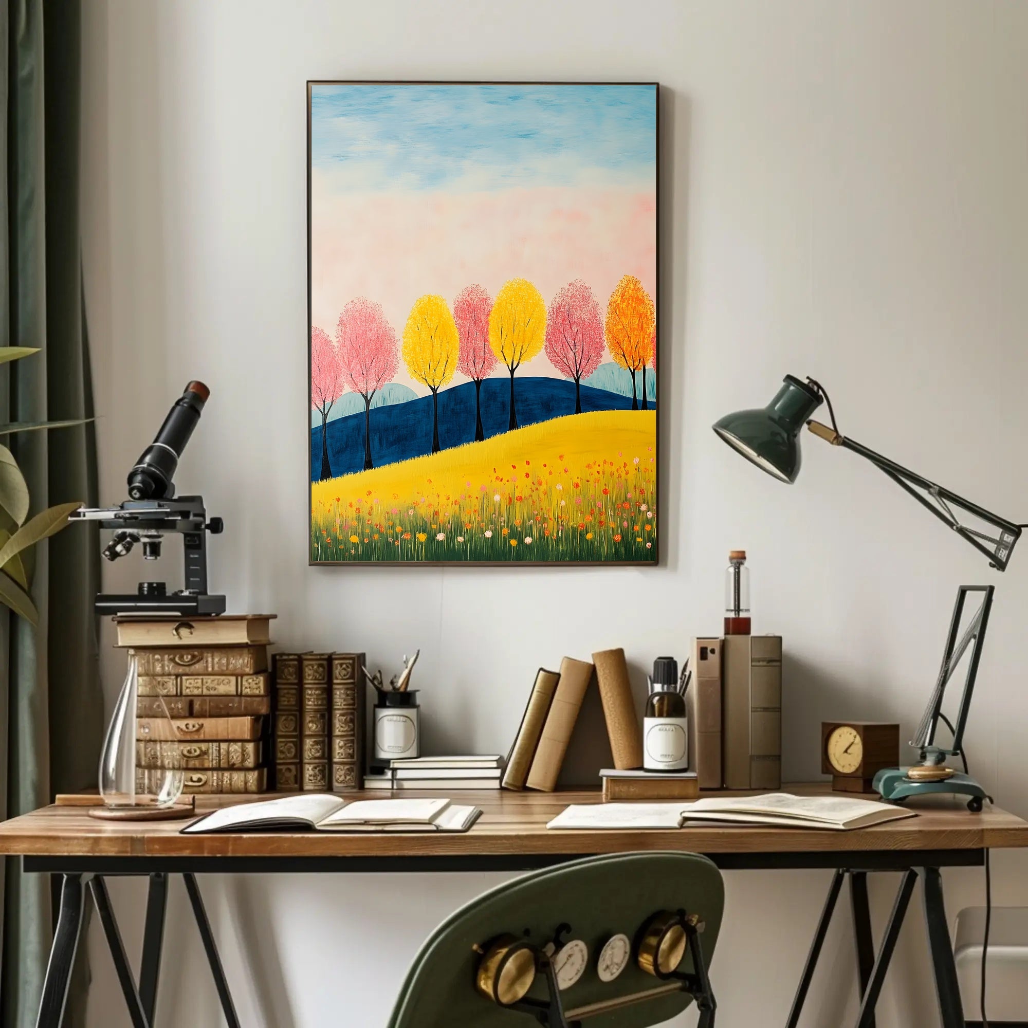 Seasons Landscape Vibrant Poster Wall Art Print