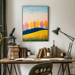 Seasons Landscape Vibrant Poster Wall Art Print