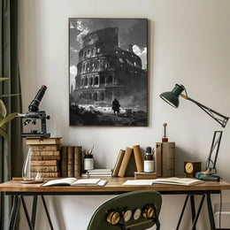 Roman Colosseum Post-Apocalyptic Warrior Art Poster
