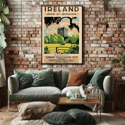 Ireland - Land of Romance Vintage Travel Poster
