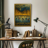 Cleveland Lakefront Glow Poster