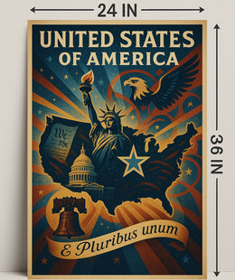 United States of America E Pluribus Unum Poster PosterGoat