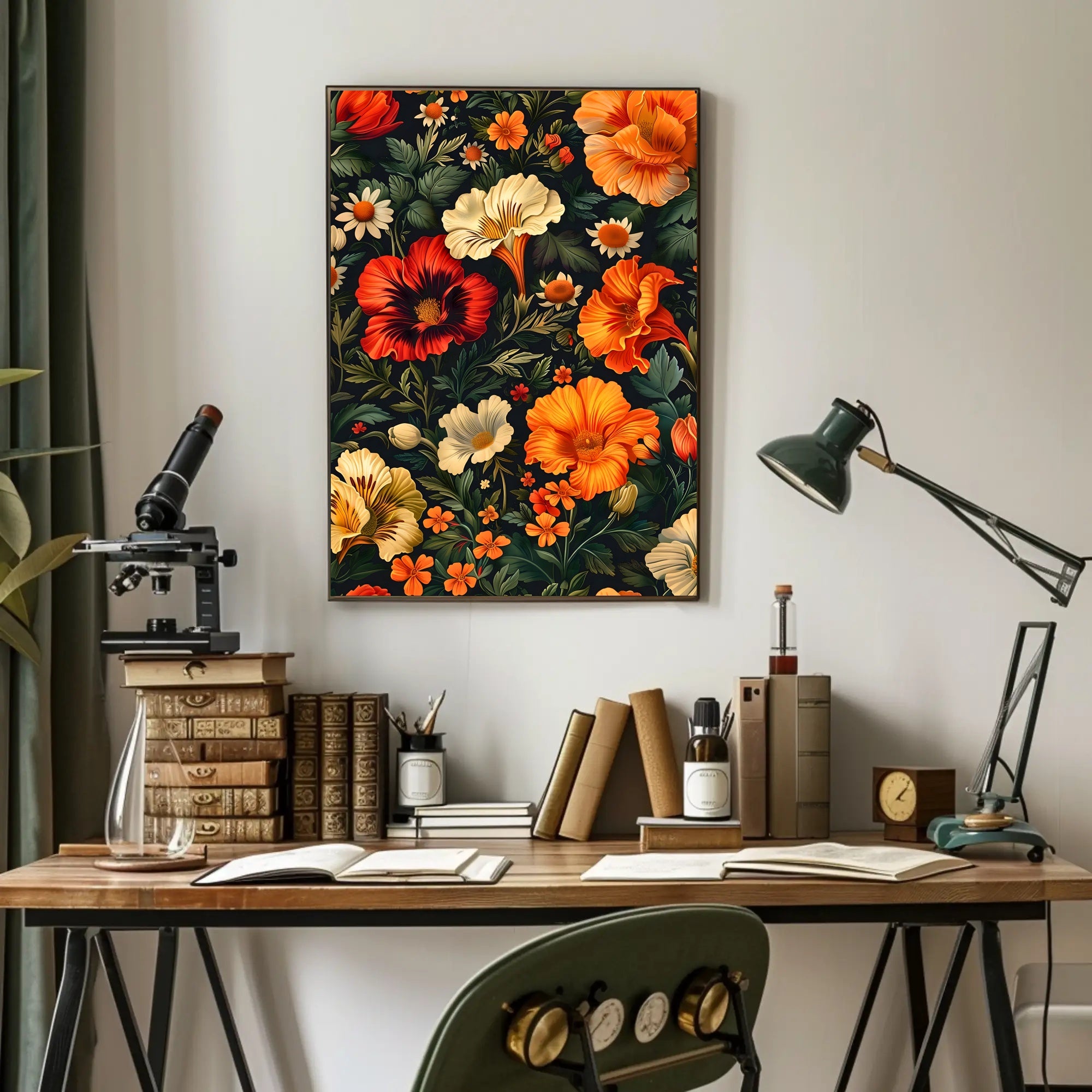 Vibrant Floral Symphony William Morris Art Poster