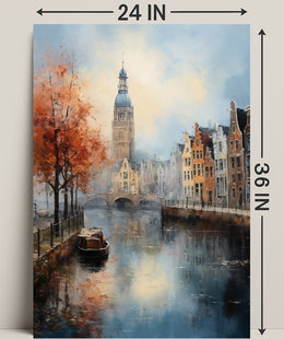 Autumn In A Canal City Poster