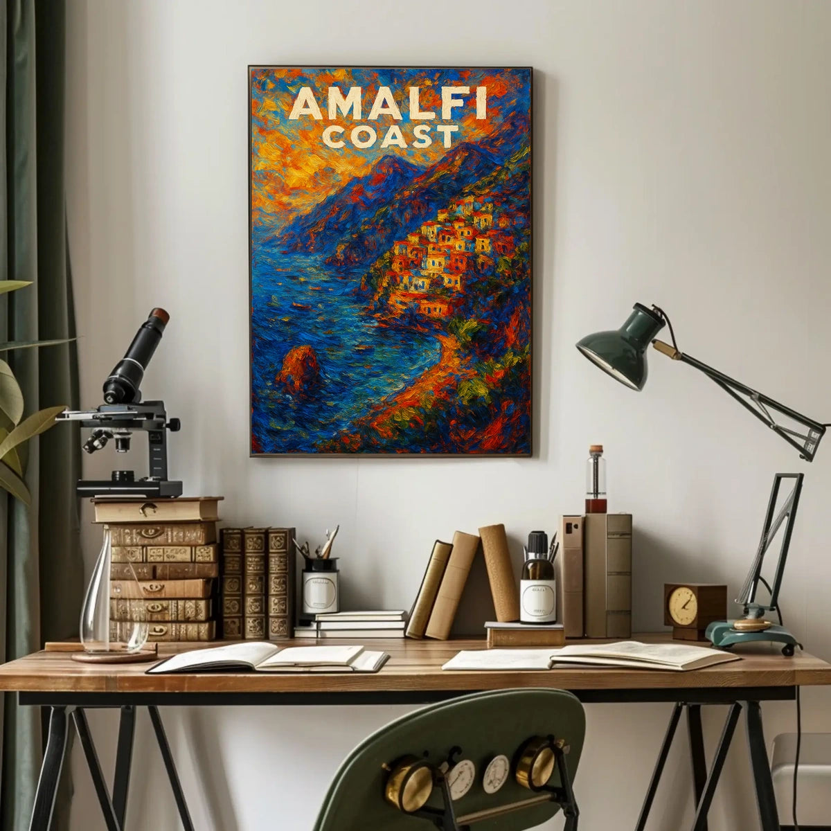 Amalfi Coast Poster Wall Art Print 18x24 Coastal Decor