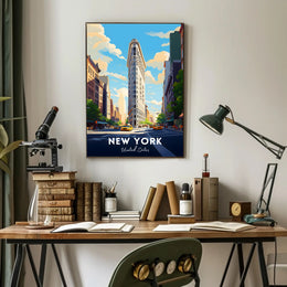 New York City Flatiron Building Poster Modern Wall Art