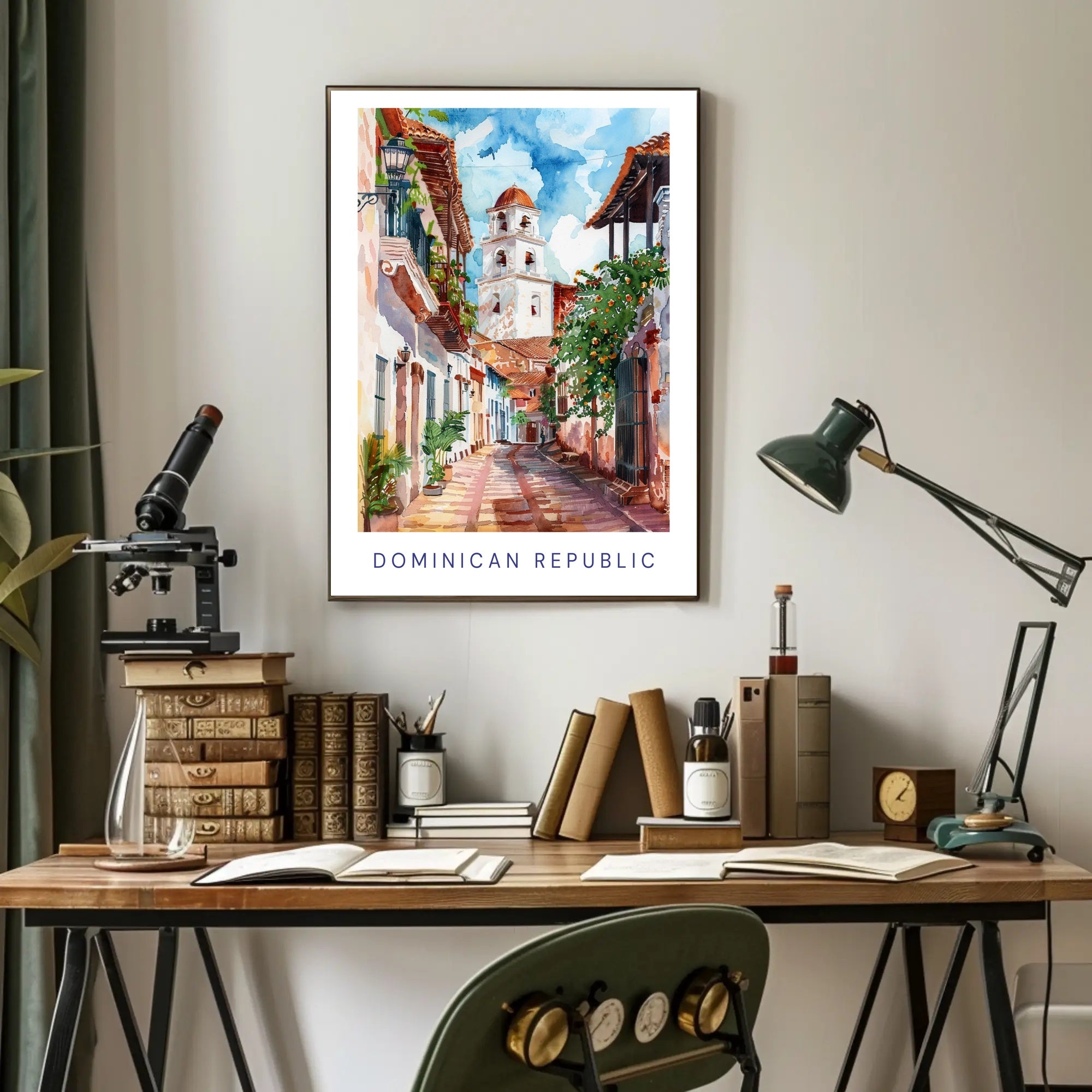 Dominican Republic Street Scene Vibrant Cultural or Heritage Poster PosterGoat