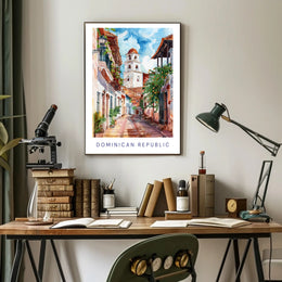 Dominican Republic Street Scene Vibrant Cultural or Heritage Poster PosterGoat