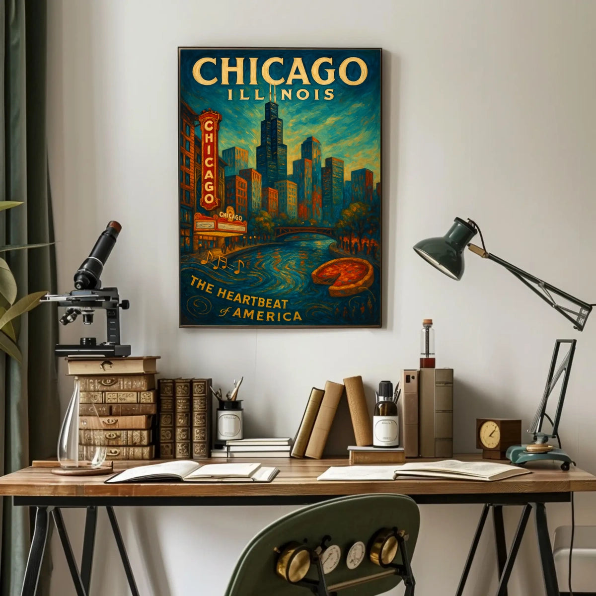 Chicago Poster The Heartbeat Of America For City Lovers