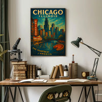 Chicago Poster The Heartbeat Of America For City Lovers