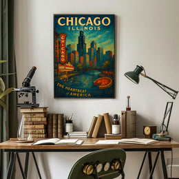 Chicago Poster The Heartbeat Of America For City Lovers