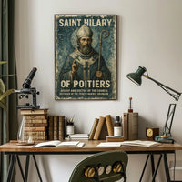 Saint Hilary of Poitiers Vintage Religious Art Poster