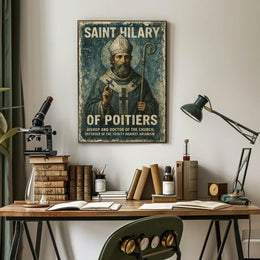 Saint Hilary of Poitiers Vintage Religious Art Poster