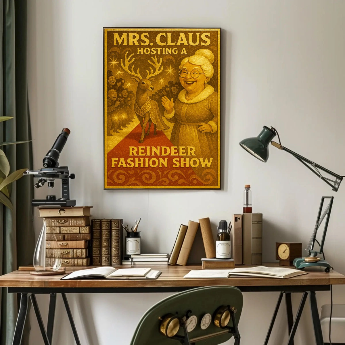 Mrs. Claus Hosts a Reindeer Fashion Show Poster