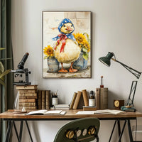 Chubby Goose With Star Spangled Blue Bonnet Poster