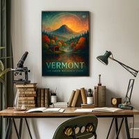 Majestic Autumn Mountain: Artistic Poster