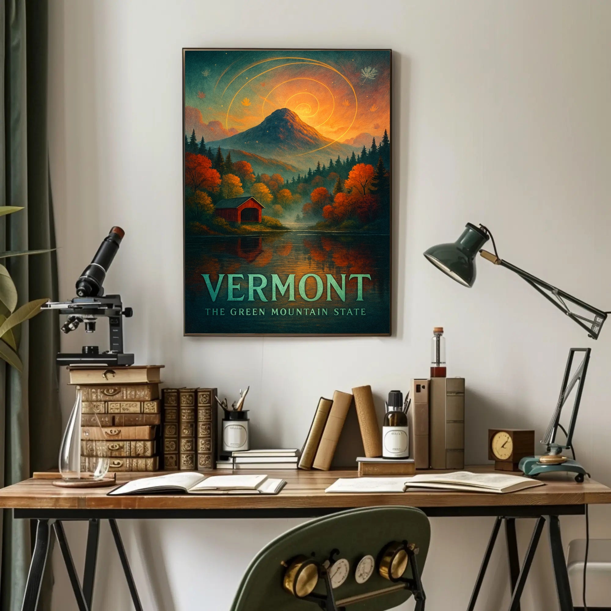 Majestic Autumn Mountain: Artistic Poster