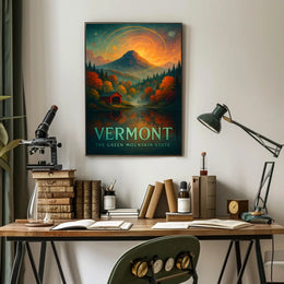 Majestic Autumn Mountain: Artistic Poster