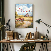 Vintage Pickup Truck Abstract Art Print Wall Decor Poster